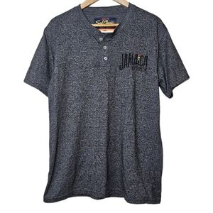 Surf Classics Jamaica No Problem Graphic 1/4 Button Tee Size Large